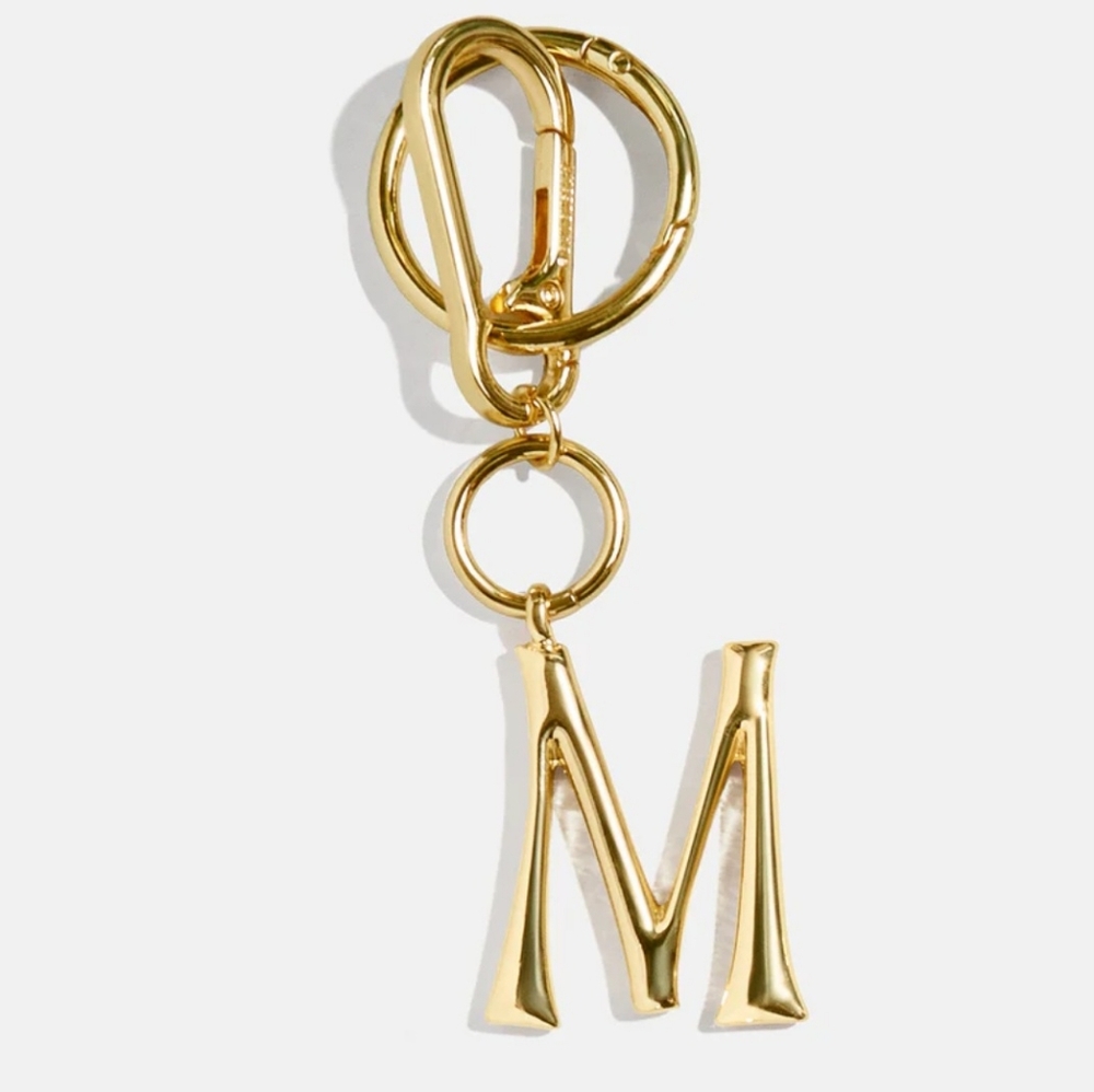 NWT💙👁💜 BaubleBar Letter M Gold Perfect Bag Charm Keychain